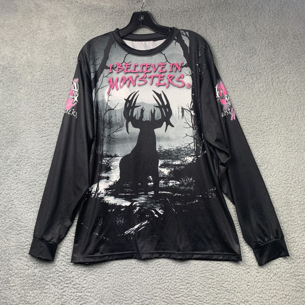 Ghost Bucks Shirt Mens Large I Believe In Monsters Legends Never Die Deer Buck